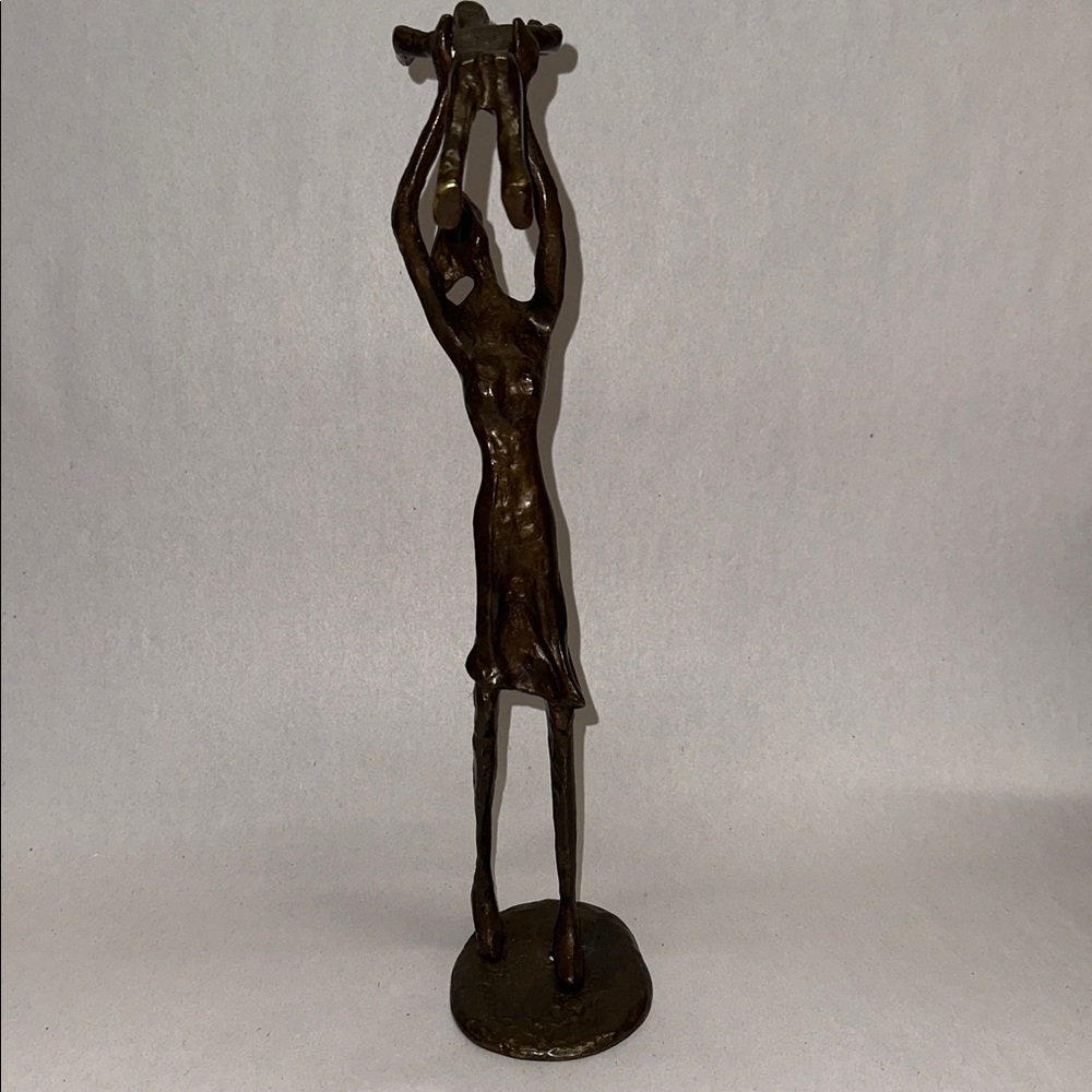 Bronze Sculpture Mother and Child 13” - Picture 2 of 10